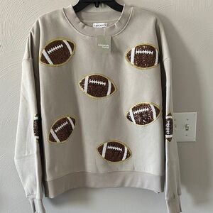 Football Pattern Crewneck sequins Sweatshirt